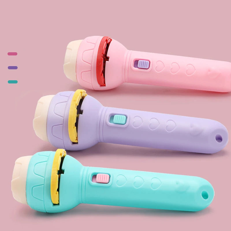Lampe de poche projecteur pour enfant - 3 disques de diapositive