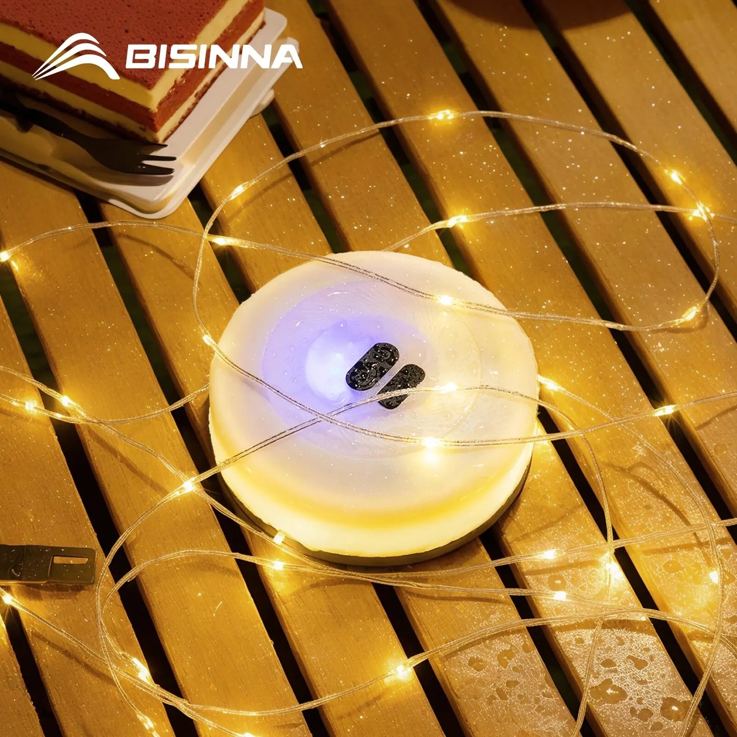 Lampe de camping bisinna - Rechargeable et étanche avec éclairage à corde