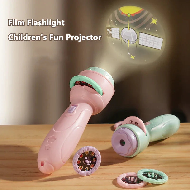 Lampe de poche projecteur pour enfant - 80 motifs, 10 cartes